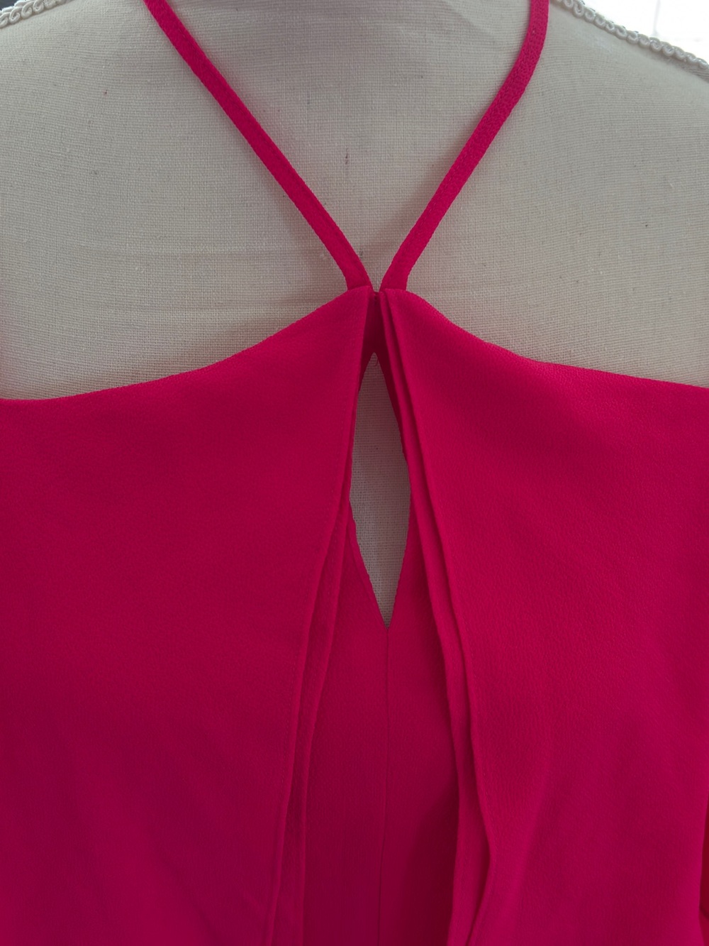 CeCe Hot Pink Ruffle Shift Dress - Picture 3 of 6